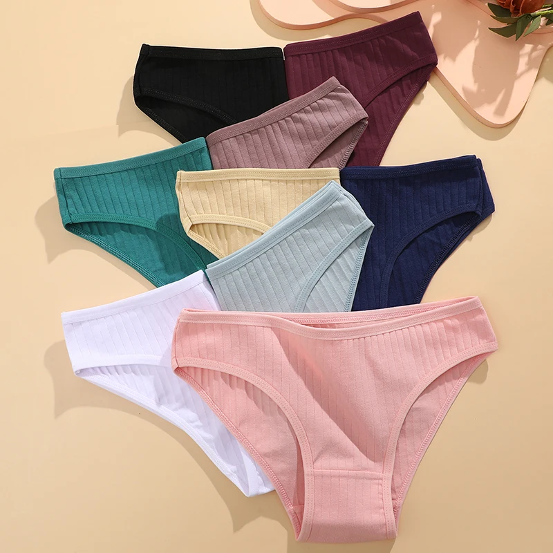 FINETOO-3PCS-SET-Women-s-Cotton-Panties-Soft-Striped-Underpants-Sexy-Solid-Color-Briefs-Female-Comfortable-2